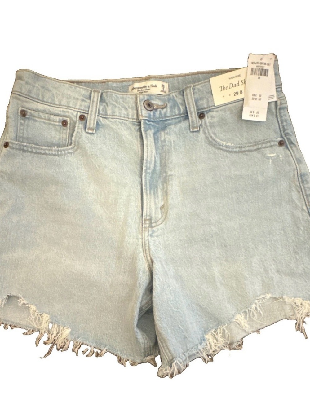 Abercrombie & Fitch The Dad Short Light Wash High Rise Cutoff Denim Shorts 29